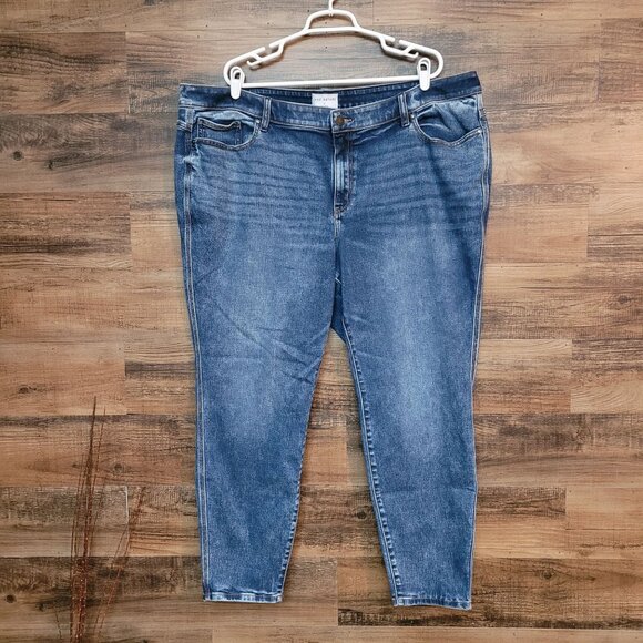 Lane Bryant Jeans Size 26 Mid Rise Skinny Medium Dark Wash Stretch Denim - Picture 1 of 10